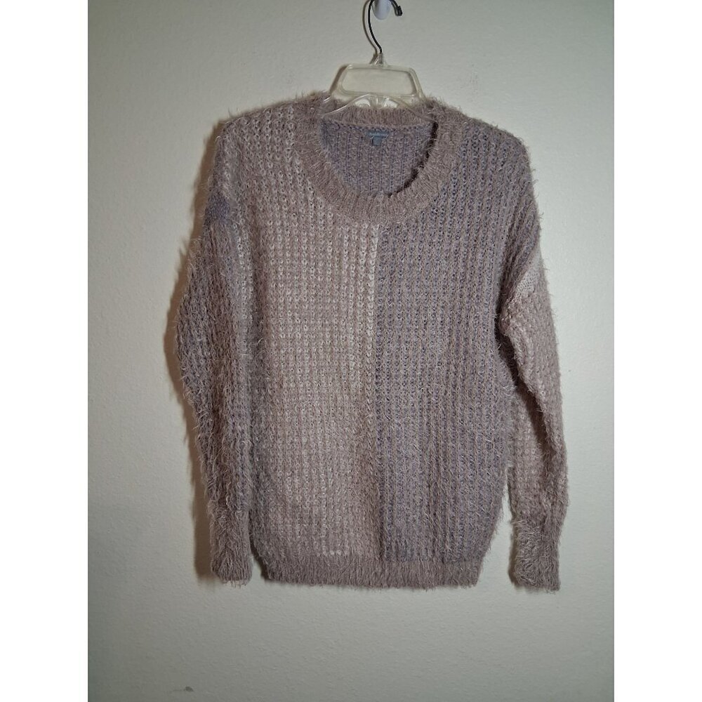 Charlotte Russe Shaggy Sweater Y2K Retro Casual Winter Purple/Gray Size Small